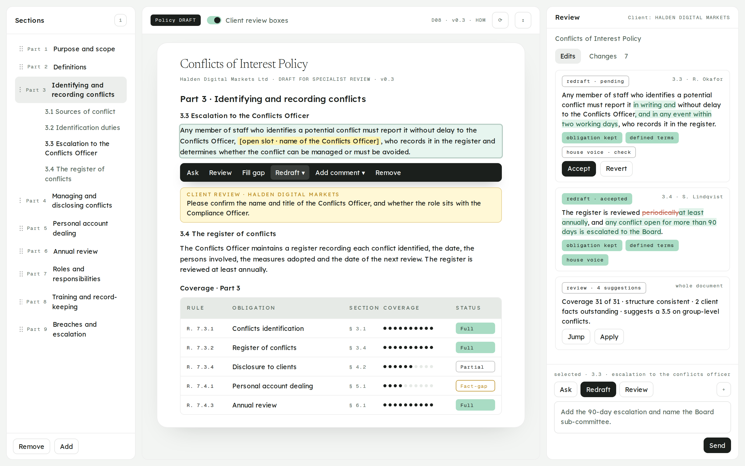 The suite editor